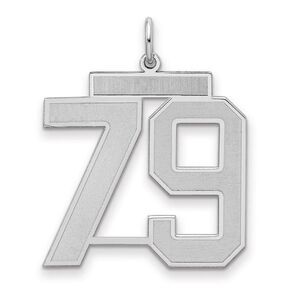 Sterling Silver, Jersey Collection, Large Number 79 Pendant